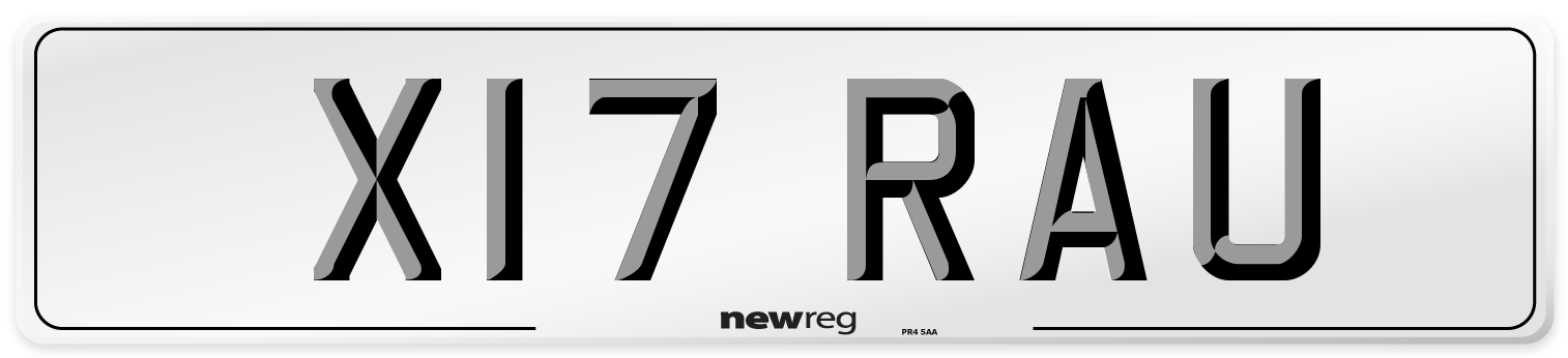 X17 RAU Number Plate from New Reg